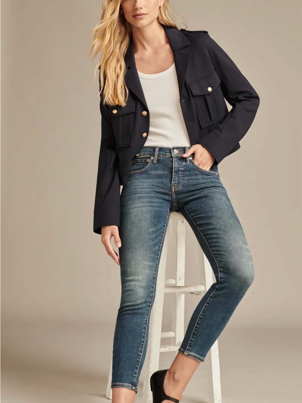 Lucky Brand Mid Rise Ava Skinny Blue Denim Jeans Sz 4/27 Still on Site! VEUC